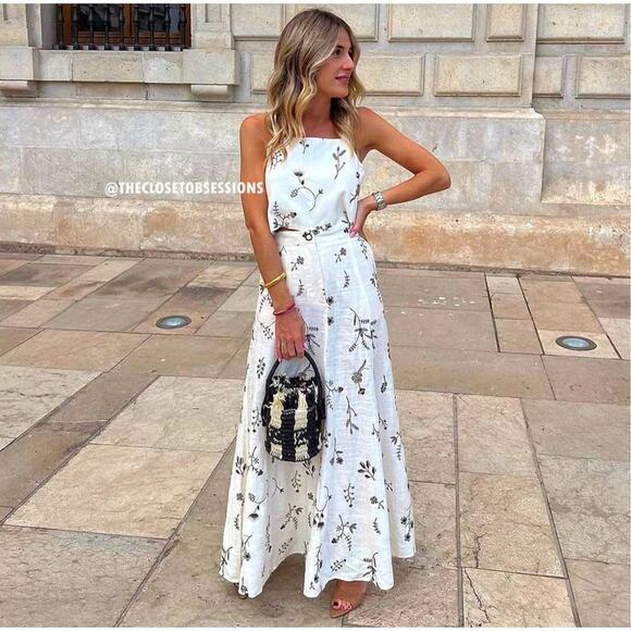 ZARA BLOGGER FAVE!!! Co-Ord Set Tied Crop Top + Maxi Skirt NWT - Picture 2 of 16